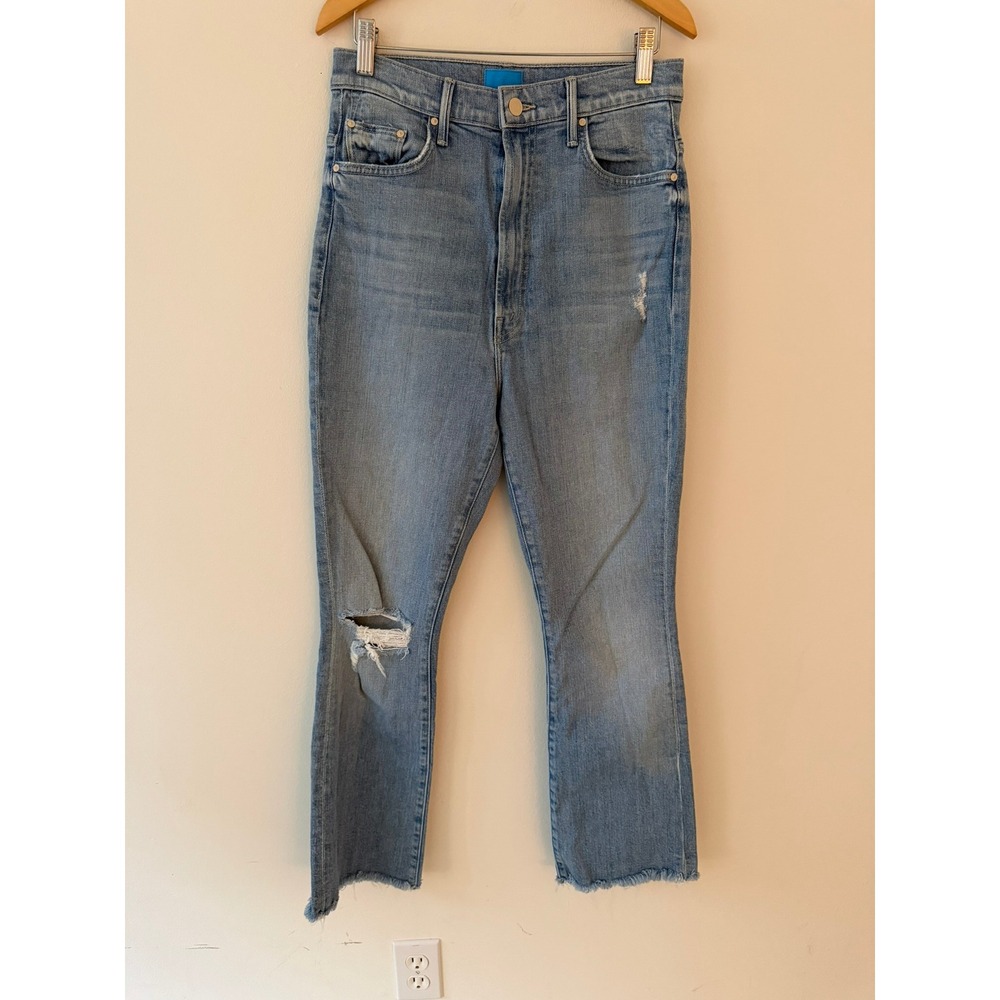 Mother The Tippy Top Insider Ankle Fray Sippin' Sweat Tea Size 28